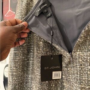 St. John Gray Tweed Skirt